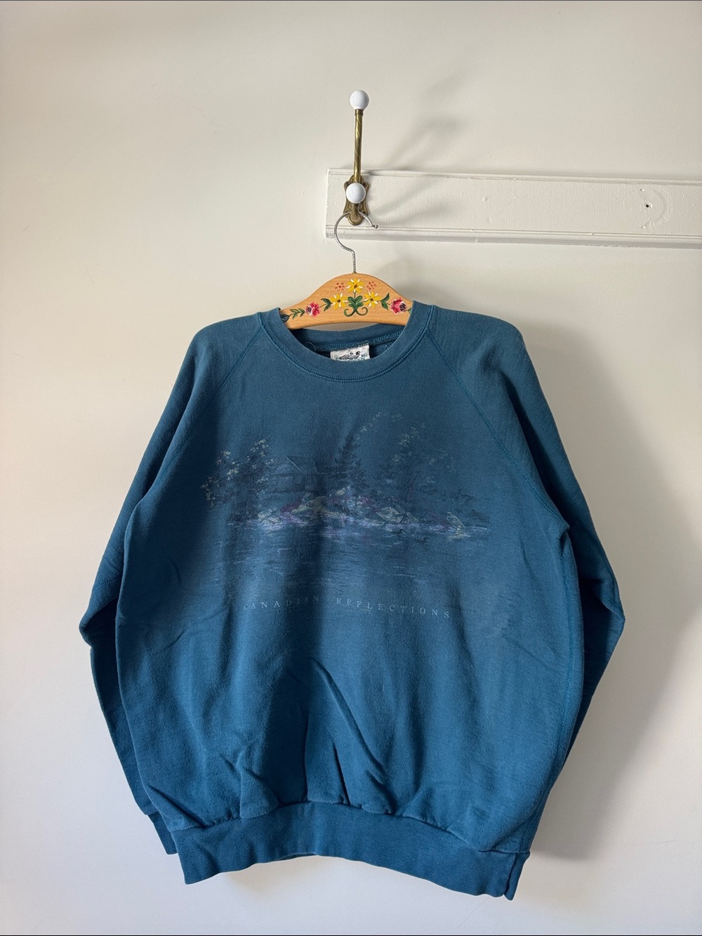 Vintage Northern Reflections Teal Cottagecore Crewneck